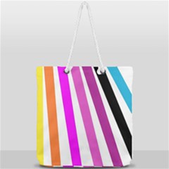 Colorful Multicolor Colorpop Flare Full Print Rope Handle Tote (large) by Cemarart