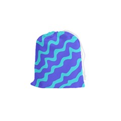 Purple Mint Turquoise Background Drawstring Pouch (small) by Cemarart