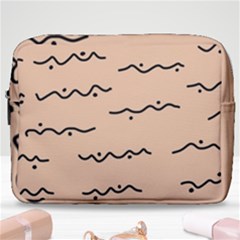 Lines Dots Pattern Abstract Make Up Pouch (large) by Cemarart