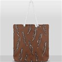 Feather Leaf Pattern Print Full Print Rope Handle Tote (Large) View2