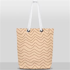 Background Wavy Zig Zag Lines Full Print Rope Handle Tote (small) by Cemarart