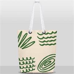 Elements Scribbles Wiggly Lines Full Print Rope Handle Tote (small) by Cemarart