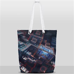 Fractal Cube 3d Art Nightmare Abstract Full Print Rope Handle Tote (small) by Cemarart