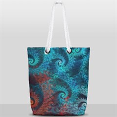 Fractal Art Spiral Ornaments Pattern Full Print Rope Handle Tote (small) by Cemarart