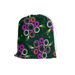 Floral-5522380 Drawstring Pouch (large) by lipli
