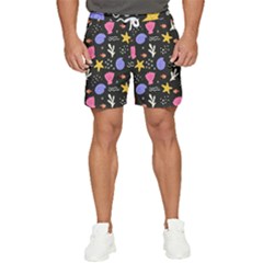 Sea Shells Pattern Wallpaper Fish Men s Runner Shorts by Maspions