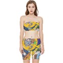 Astronaut Moon Monsters Spaceship Universe Space Cosmos Stretch Shorts and Tube Top Set View1