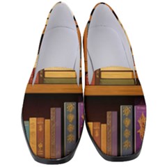 Book Nook Books Bookshelves Comfortable Cozy Literature Library Study Reading Room Fiction Entertain Women s Classic Loafer Heels by Maspions