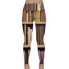 Books Bookshelves Office Fantasy Background Artwork Book Cover Apothecary Book Nook Literature Libra Lightweight Velour Classic Yoga Leggings by Grandong