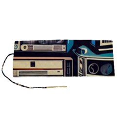 Radios Tech Technology Music Vintage Antique Old Roll Up Canvas Pencil Holder (s) by Grandong