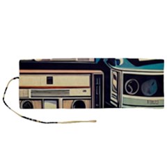 Radios Tech Technology Music Vintage Antique Old Roll Up Canvas Pencil Holder (m) by Grandong