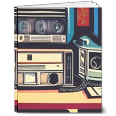Radios Tech Technology Music Vintage Antique Old 8  X 10  Hardcover Notebook by Grandong