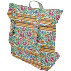 Flower Pattern Art Vintage Blooming Blossom Botanical Nature Famous Buckle Up Backpack by Maspions