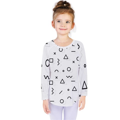 Memphis Pattern Kids  Long Sleeve T-shirt by Apen