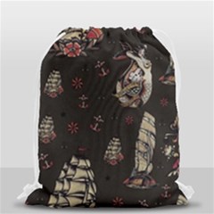 Vintage Tattoos Nautical Drawstring Bag (small) by Apen