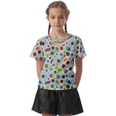 Seamless Pattern With Viruses Kids  Front Cut T-shirt by Apen