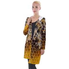 Honeycomb With Bees Hooded Pocket Cardigan by Apen