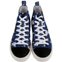 Cute Astronaut Cat With Star Galaxy Elements Seamless Pattern Men s Mid-Top Canvas Sneakers View1
