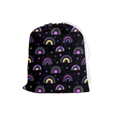 Wallpaper Pattern Rainbow Drawstring Pouch (large) by Maspions