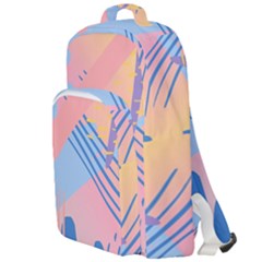 Abstract Lines Dots Pattern Purple Pink Blue Double Compartment Backpack by Maspions