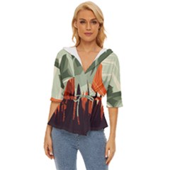 Mountain Travel Canyon Nature Tree Wood Lightweight Drawstring Hooded Top by Maspions