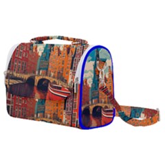 London England Bridge Europe Buildings Architecture Vintage Retro Town City Satchel Shoulder Bag by Maspions