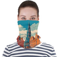 London England Bridge Europe Buildings Architecture Vintage Retro Town City Face Seamless Bandana (adult) by Maspions