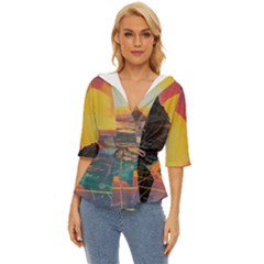 Pretty Art Nice Lightweight Drawstring Hooded Top by Maspions