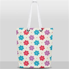 Abstract Art Pattern Colorful Artistic Flower Nature Spring Full Print Rope Handle Tote (small) by Bedest