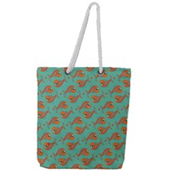 Cute Fish Underwater Sea Ocean Nature Aquarium Goldfish Marine Water Full Print Rope Handle Tote (large) by Bedest