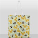 Bees Pattern Honey Bee Bug Honeycomb Honey Beehive Full Print Rope Handle Tote (Large) View2