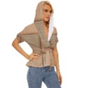 Wooden Wickerwork Texture Square Pattern Lightweight Drawstring Hooded Top View3