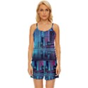 Digital Art Artwork Illustration Vector Buiding City Satin Pajama Short Set View1