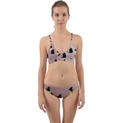 Cat Egyptian Ancient Statue Egypt Culture Animals Wrap Around Bikini Set by Maspions