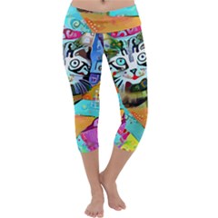 Kitten Cat Pet Animal Adorable Fluffy Cute Kitty Capri Yoga Leggings by Maspions
