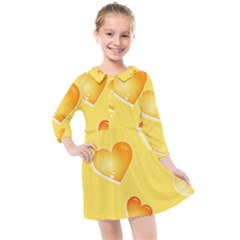 Cheese Texture, Macro, Food Textures, Slices Of Cheese Kids  Quarter Sleeve Shirt Dress by nateshop