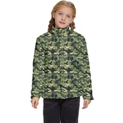 Camouflage Pattern Kids  Puffer Bubble Jacket Coat by goljakoff
