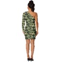 Camouflage pattern Long Sleeve One Shoulder Mini Dress View4