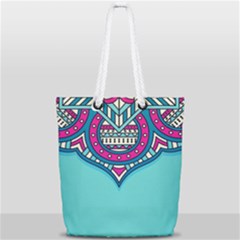 Mandala Blue Full Print Rope Handle Tote (small) by goljakoff