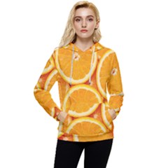 Oranges Textures, Close-up, Tropical Fruits, Citrus Fruits, Fruits Women s Lightweight Drawstring Hoodie by nateshop