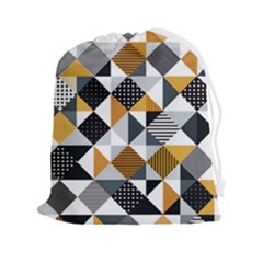 Pattern Tile Squares Triangles Seamless Geometry Drawstring Pouch (2xl) by Maspions