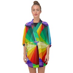 Bring Colors To Your Day Half Sleeve Chiffon Kimono by elizah032470