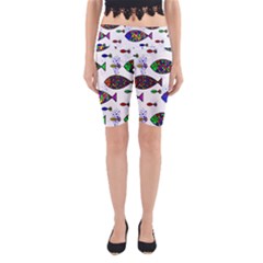 Fish Abstract Colorful Yoga Cropped Leggings by Maspions