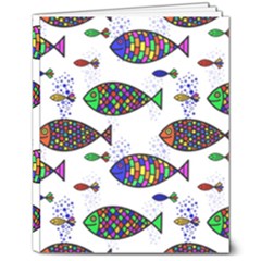 Fish Abstract Colorful 8  X 10  Softcover Notebook by Maspions