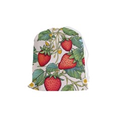 Strawberry-fruits Drawstring Pouch (medium) by Maspions