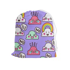 Cloud Seamless Pattern Drawstring Pouch (xl) by Apen