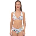 Snails Butterflies Pattern Seamless Double Strap Halter Bikini Set View1