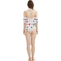 Snails Butterflies Pattern Seamless Halter Flowy Bikini Set  View2
