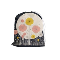 Space Flowers Universe Galaxy Drawstring Pouch (large) by Maspions