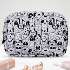 Seamless Pattern With Black White Doodle Dogs Make Up Pouch (small) by Grandong